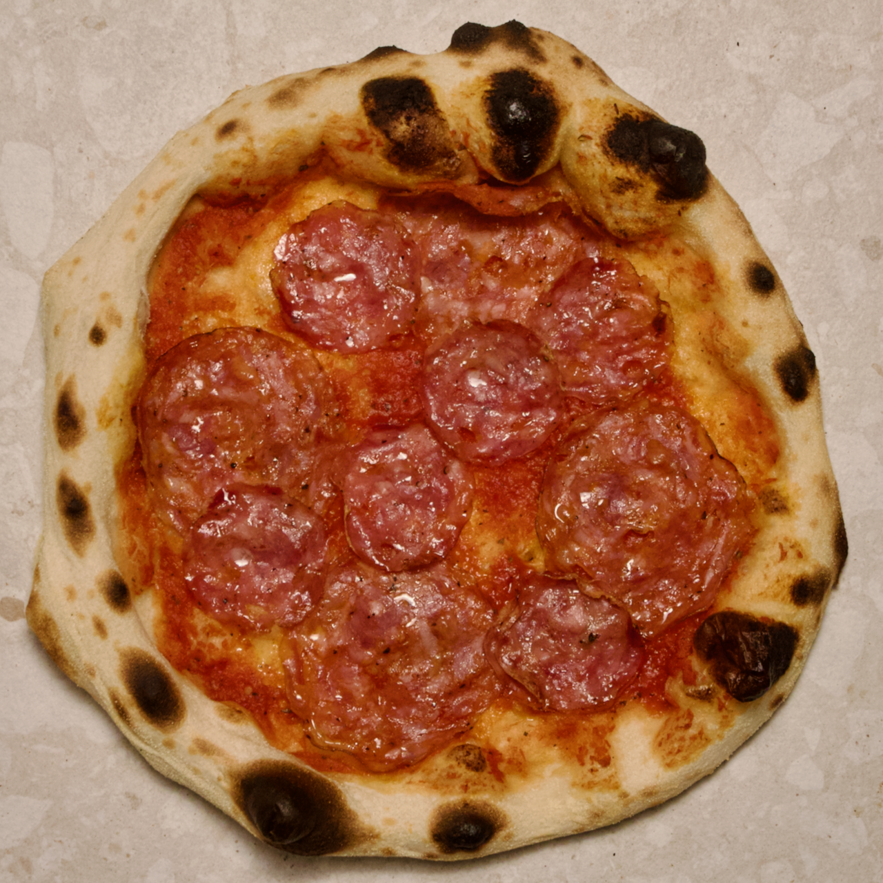 Double Salami Pizza - Italian salami, spicy salami