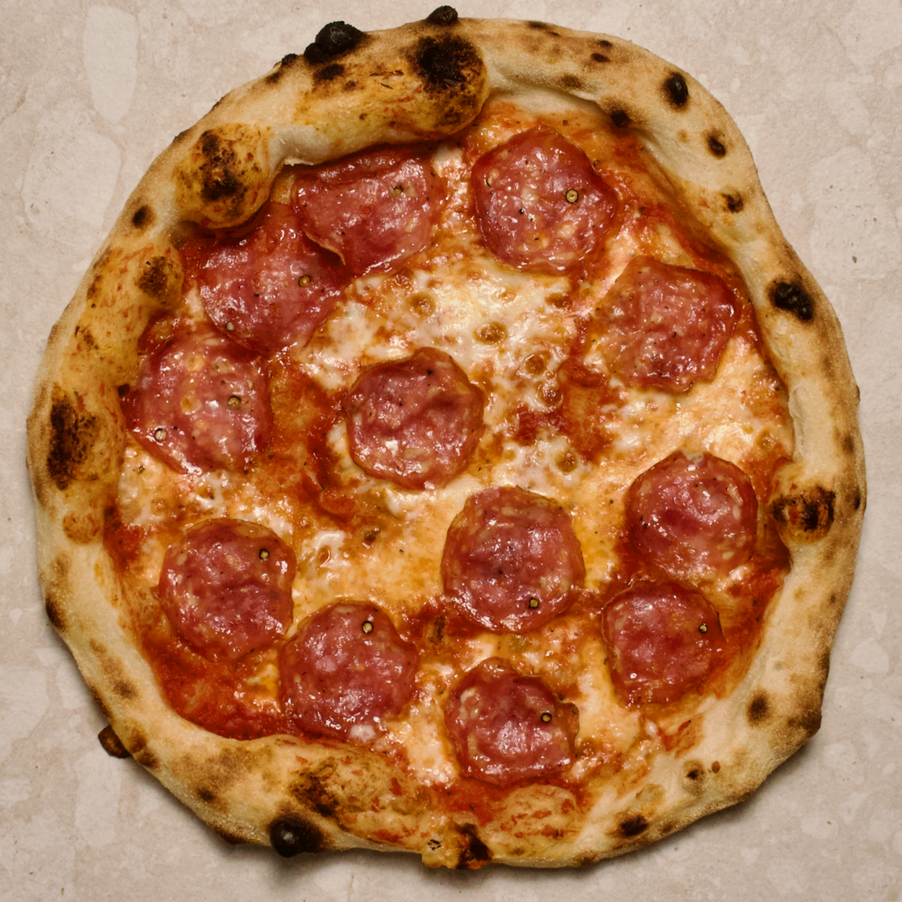 Salame Pizza - Italian salami, mozzarella, tomato sauce
