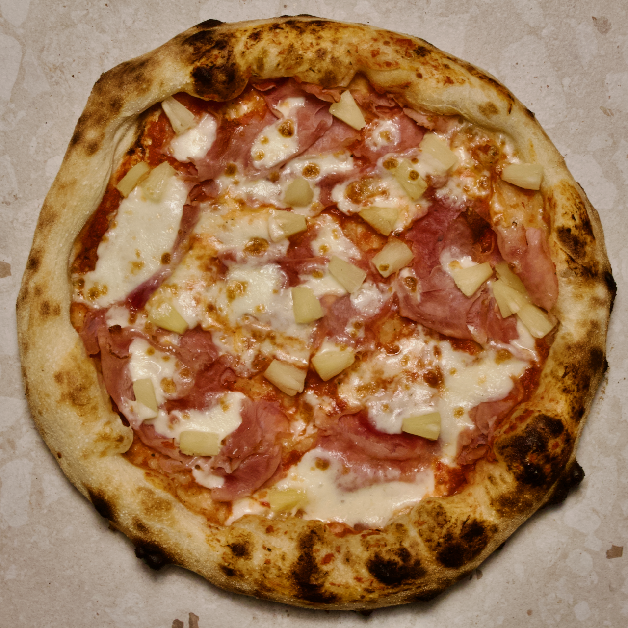 Hawaii Pizza - ham, pineapple, mozzarella